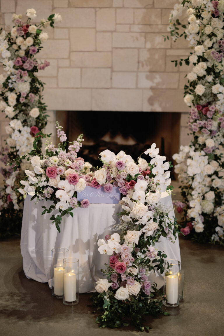 sweetheart table wedding floral design